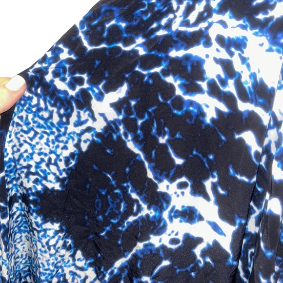 intermix NEW NWT Indigo shibori tie dye Laura silk asymmetrical midi dre… - Picture 4 of 6